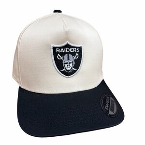 Raiders Two-Tone Snapback Hat in Cream and Black Raiders SnapBack hat new Raider